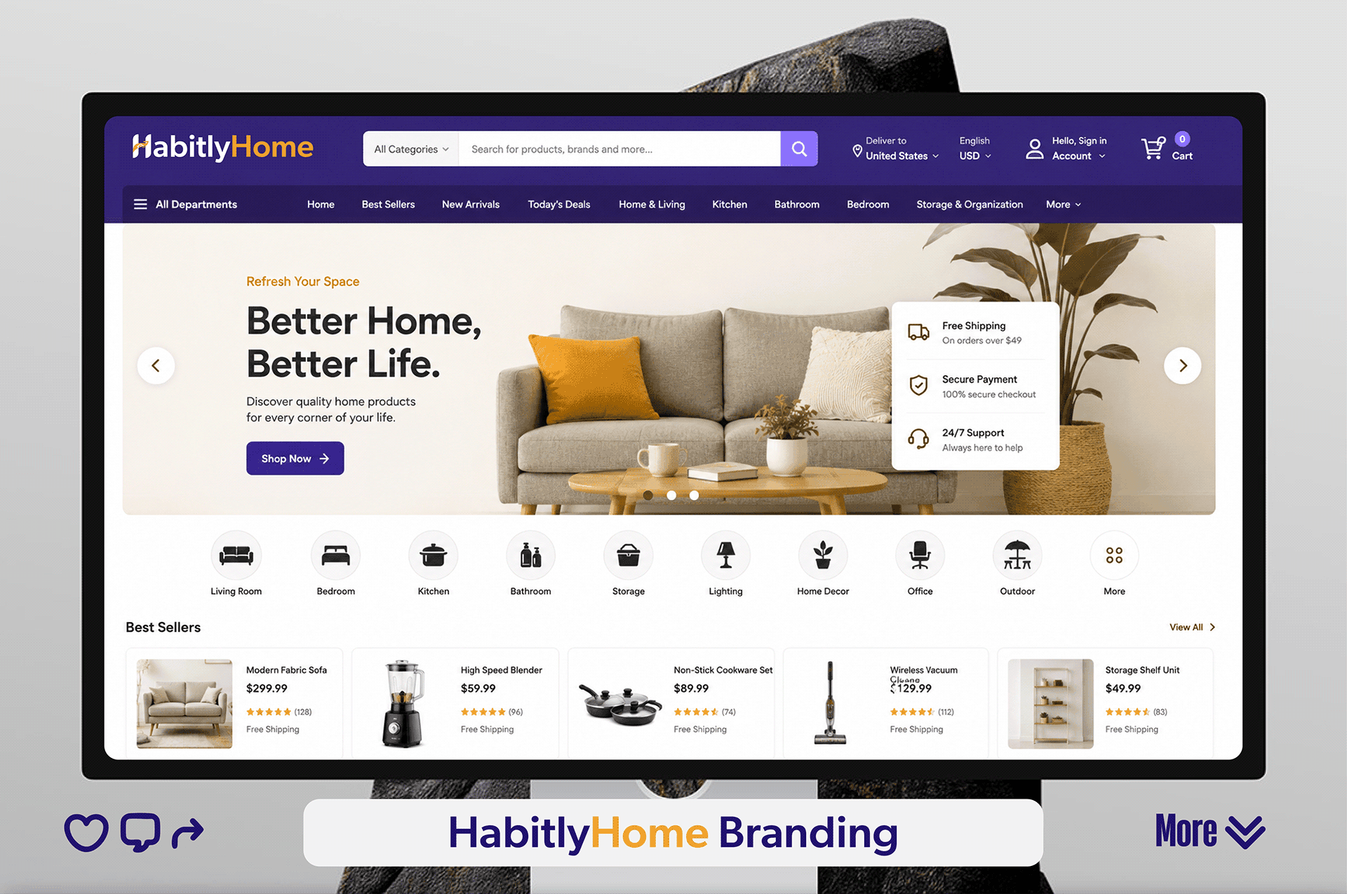 HabitlyHome Brand Identity & E-Commerce Interface Design