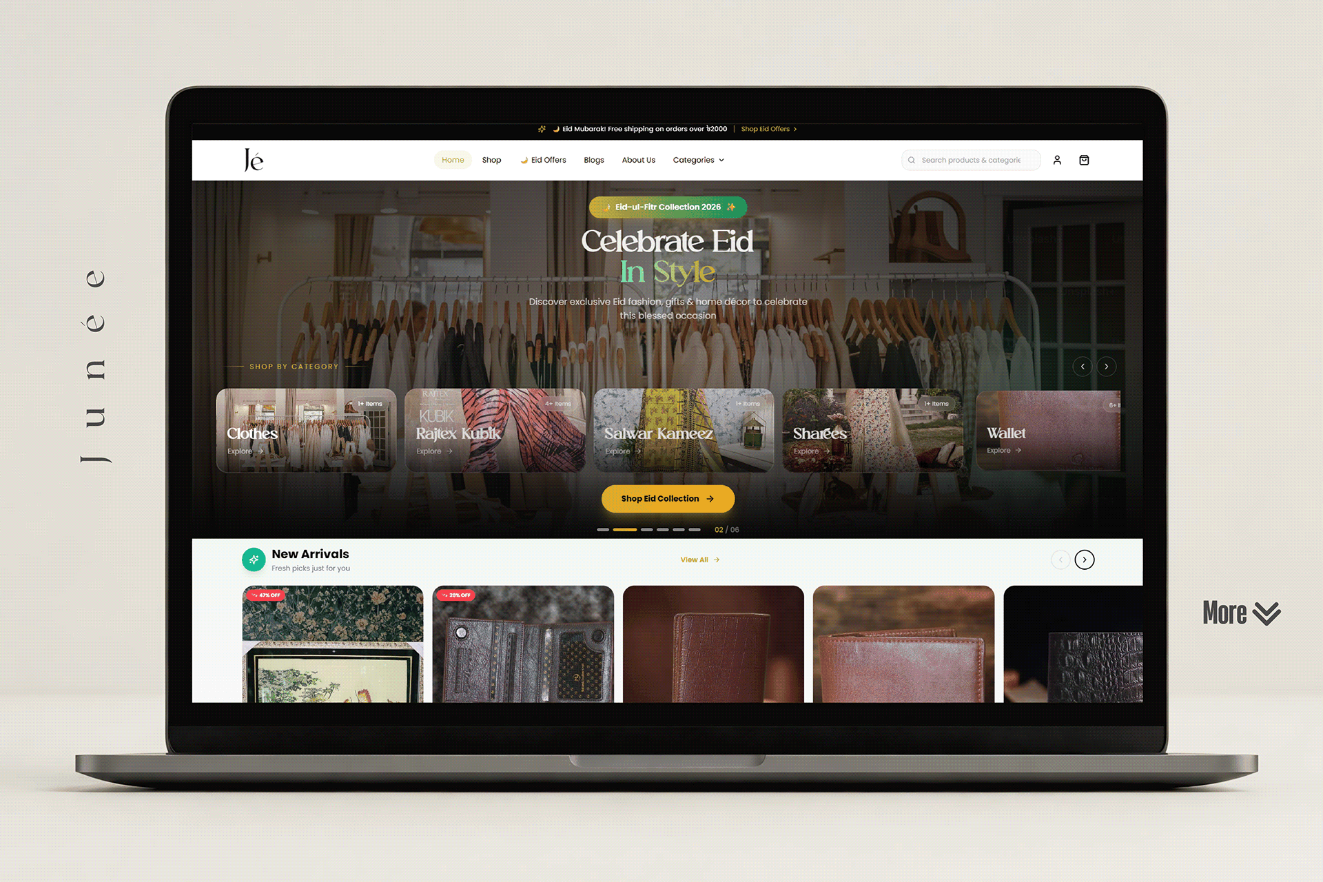 Junée Brand Identity & E-Commerce Web Design