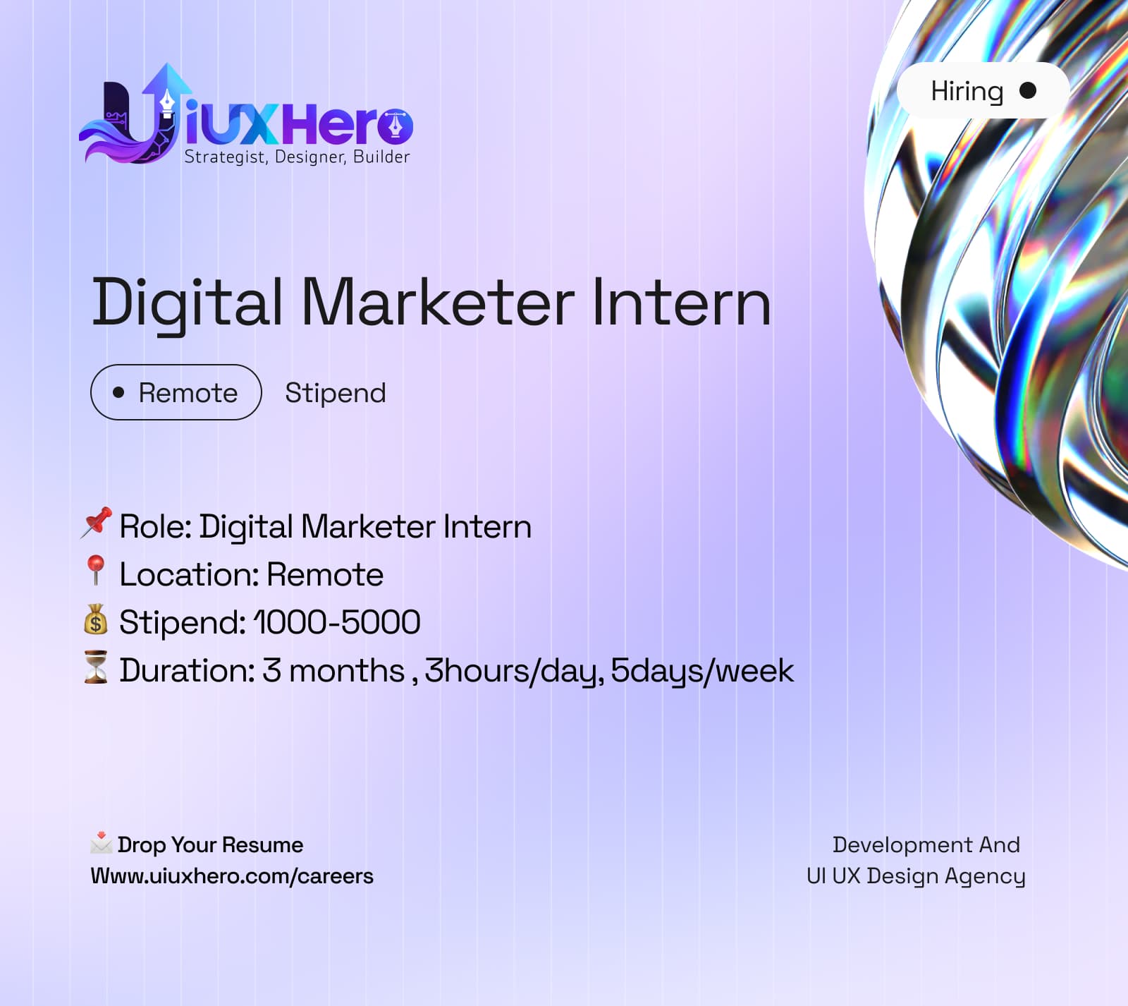 We’re Hiring: Digital Marketer Intern thumbnail
