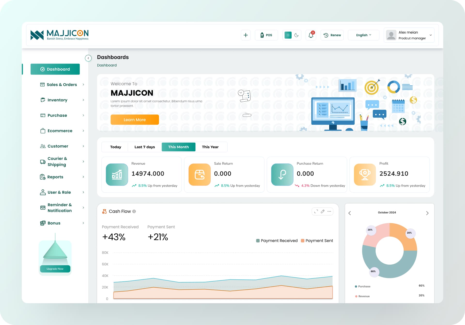 Majjicon Saas Dashboard UI/UX Design by UIUX Hero